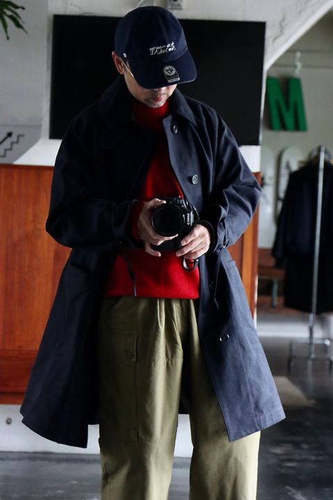 アプレッセ22FW Motorcycle Half Coat"NAVY"スタイル