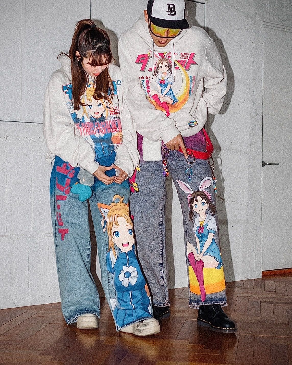 ダブレット 25ss アニメハンドペインティングデニム パンツ doublet - doublet 25SS ANIME HAND-PAINTING DENIM PANTS