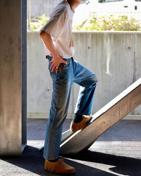 A.PRESSE アプレッセ23SS No.2 Washed Denim Pantsスタイル