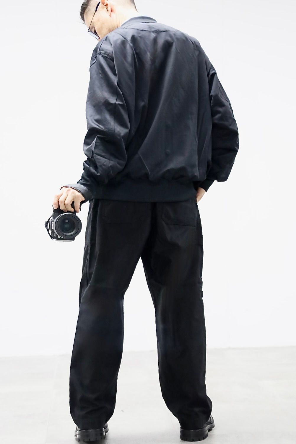 COMME des GARCONS HOMME 26SS 綿ナイロン裏毛ジャージカーディガンスタイル