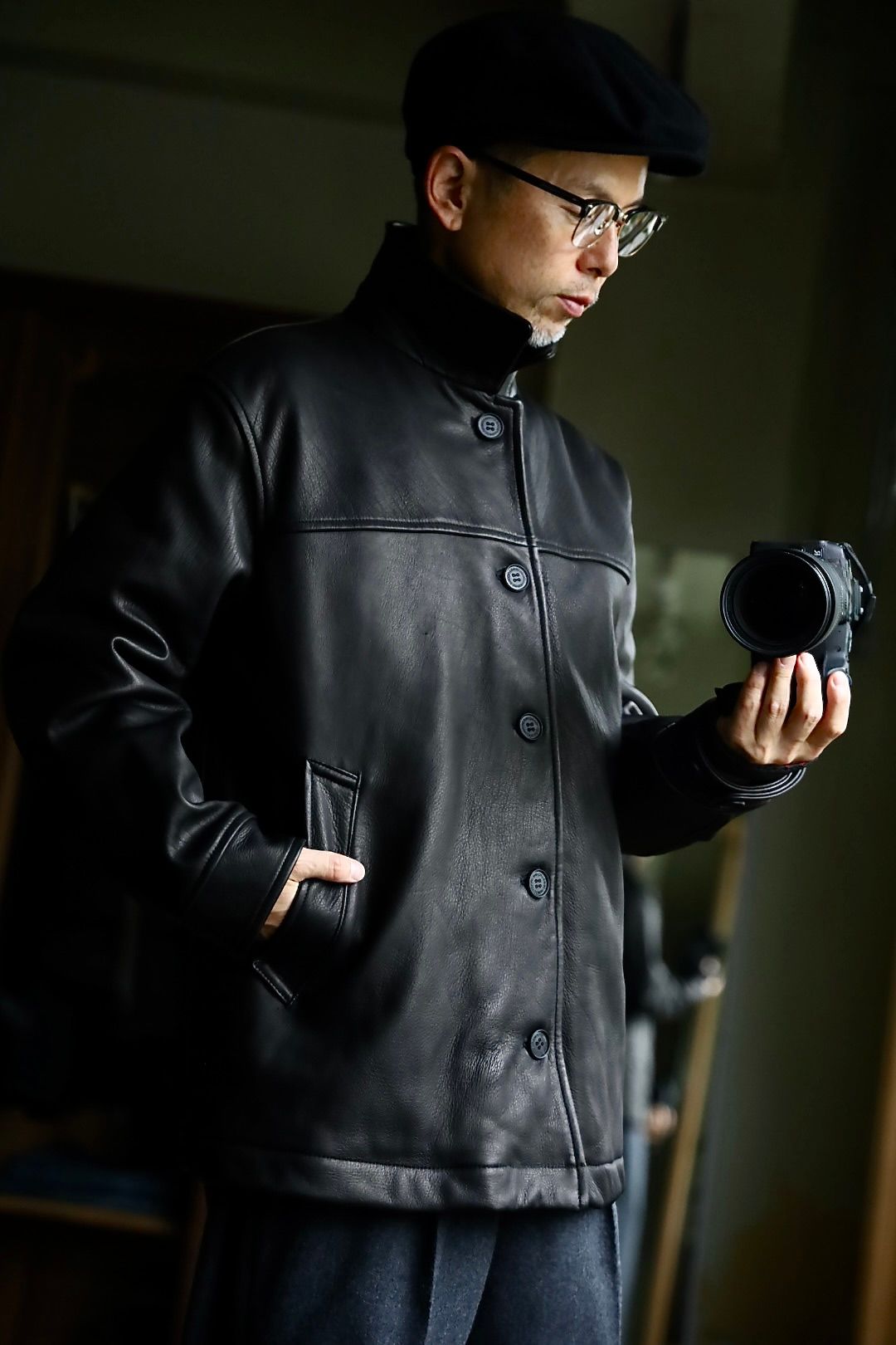 COMME des GARCONS HOMME 26FW ディアスキンレザーカーコートスタイル