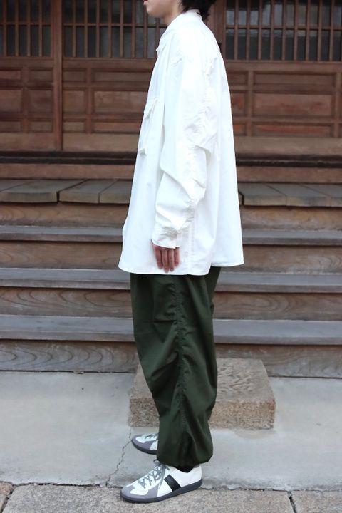Graphpaper 22SS Garment Dyed Poplin Fatigue Shirt"WHITE"style.2022.2.5.