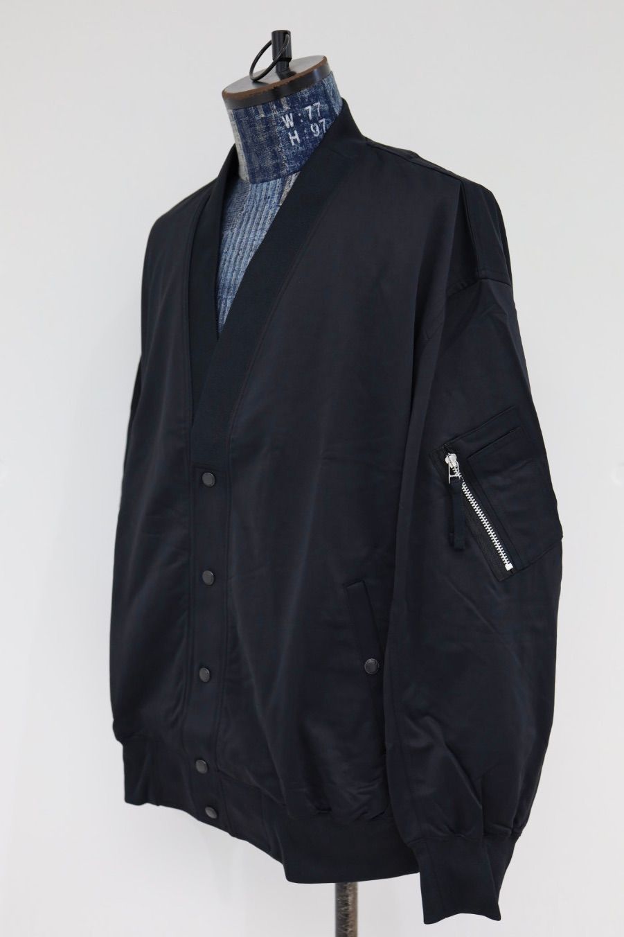 コムデギャルソンオム26SS 綿ナイロン裏毛カーディガン(HQ-T007-051)BLACK☆3月6日(金)発売！