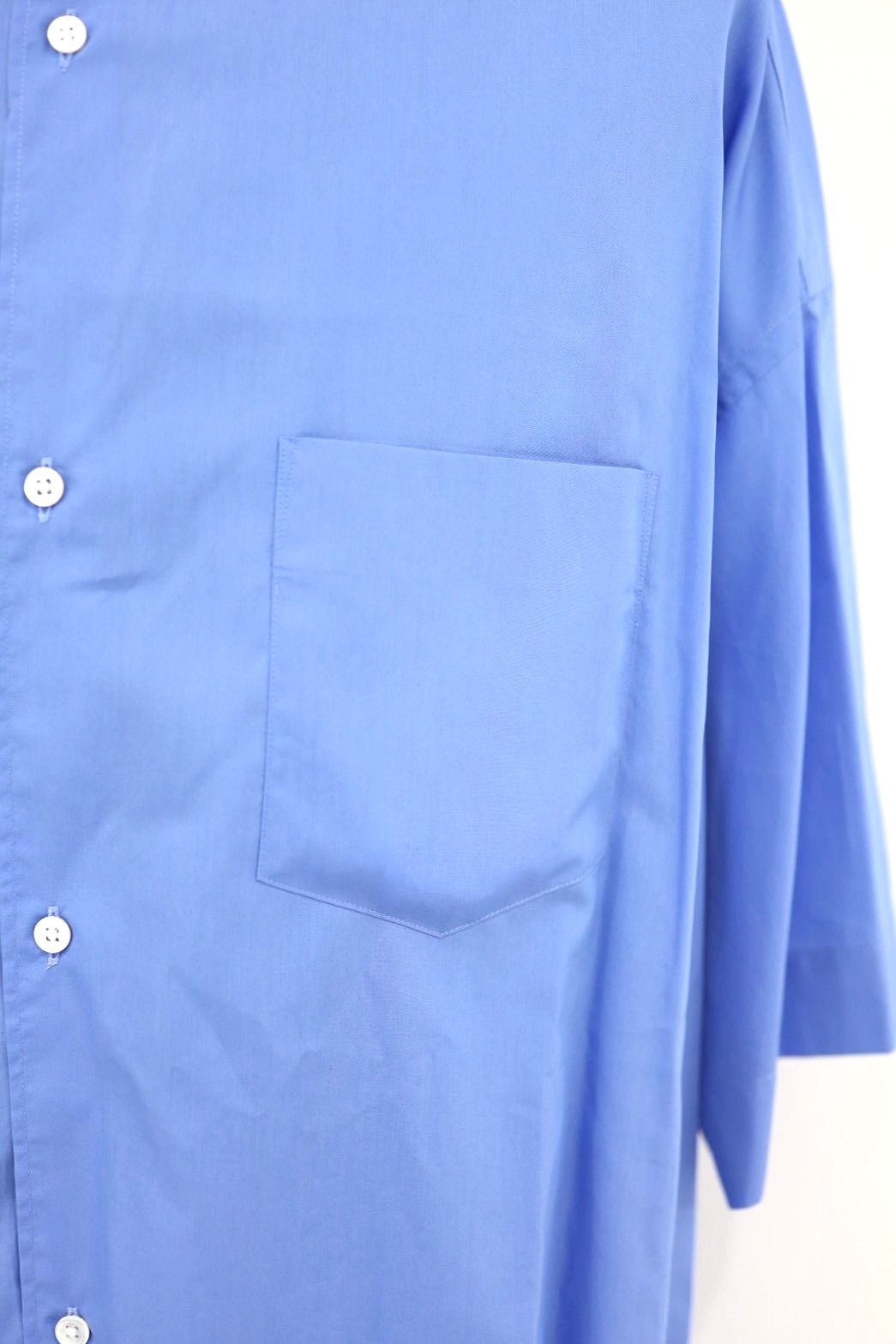 グラフペーパー26SS シャツ Broad S/S Oversized Band Collar Shirt(GM261-50004)BLUE☆4月11日(土)発売！