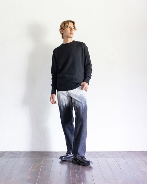YOKE PAINTED ELBOW PATCH SWEATER(BLACK)スタイル 8月24日(土)新作発売！
