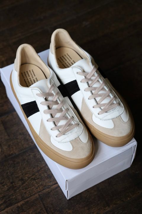 グラフペーパー25AW REPRODUCTION OF FOUND For GP GERMAN MILITARY TRAINER(GU253-90590) WHITE×BLACK