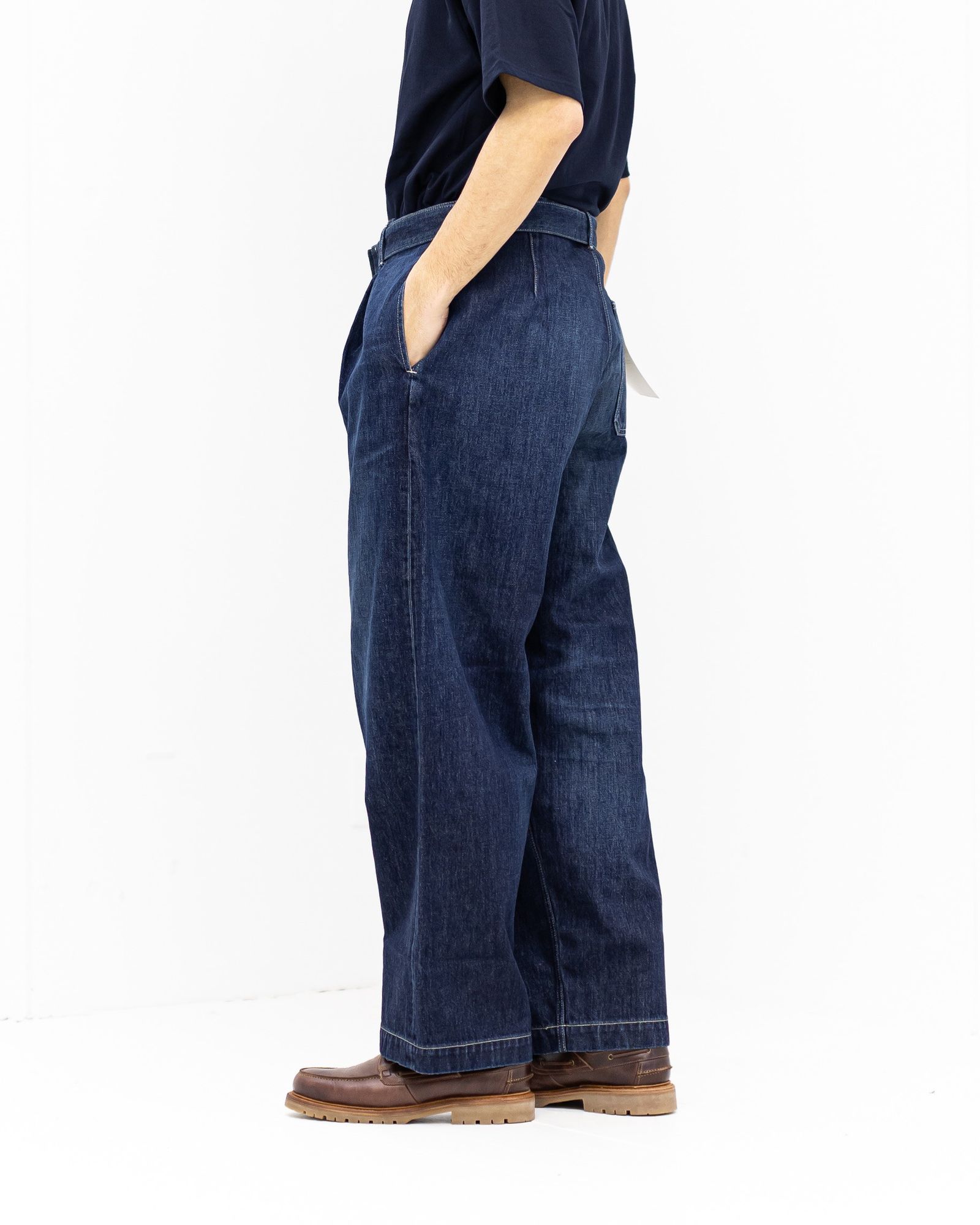 グラフペーパー Selvage Denim Belted Pants(GU261-40064DB)INDIGO_DARK FADE★1月24日(土)発売！