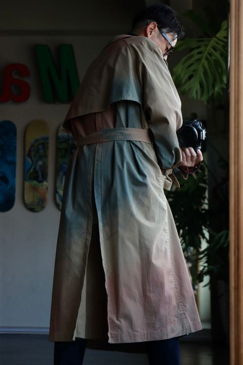 YOKE 23SS SPRAY PRINTED TRENCH COATスタイル