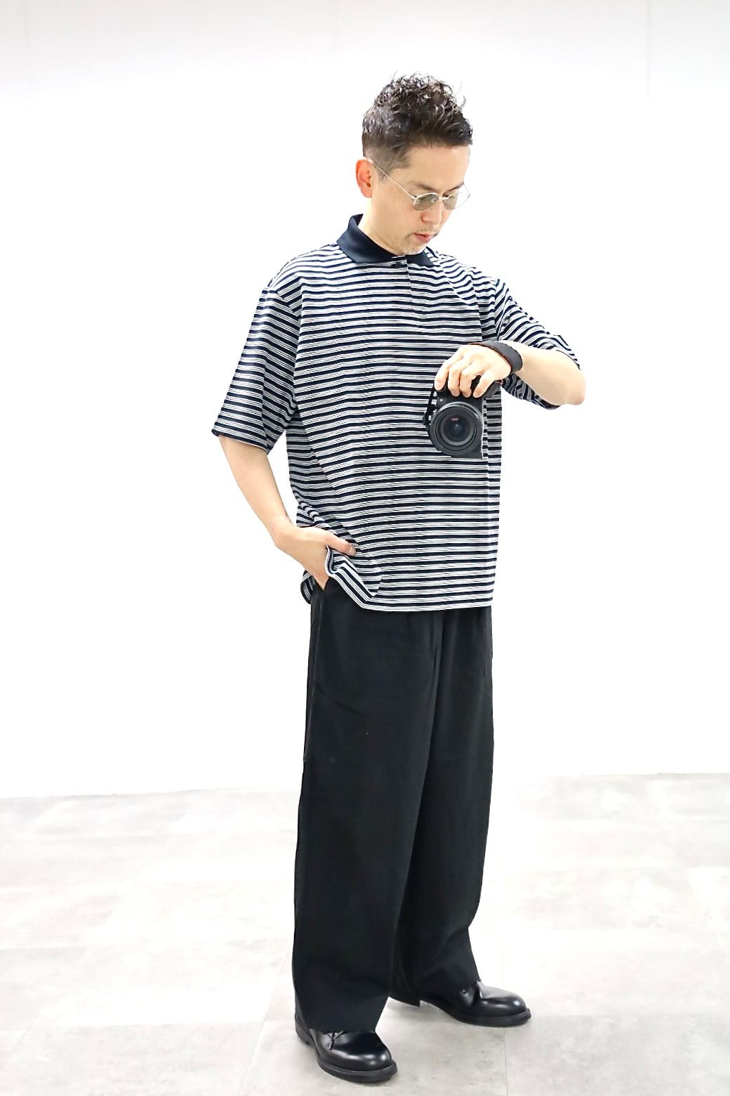 マーカ 26SS  ONE BOTTON TEE S/S(M26A14CS02B)BLACK BORDER☆新作発売！