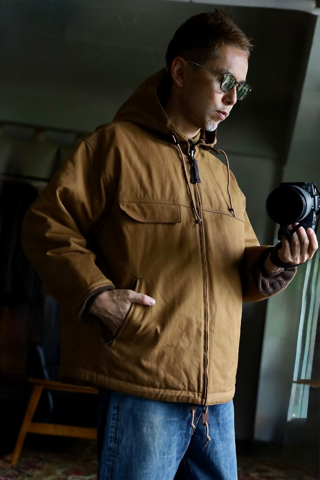 COMME des GARCONS HOMME 26FW リバーシブルキルティングフーデッドパーカスタイル