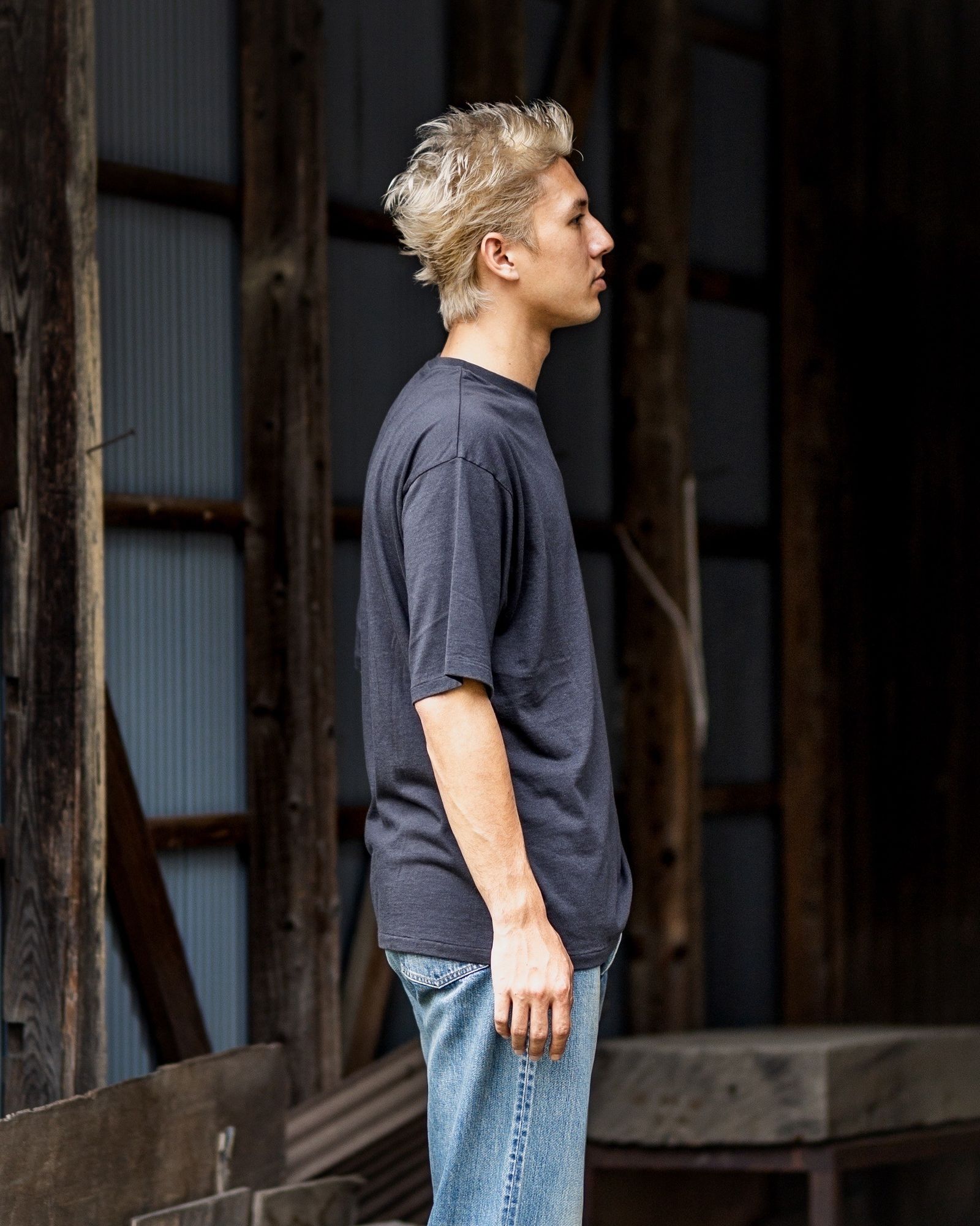 アプレッセ 2025 STYLE2 Cachmere Blend S/S T-Shirt(25AAP-05-01)CHACOAL
