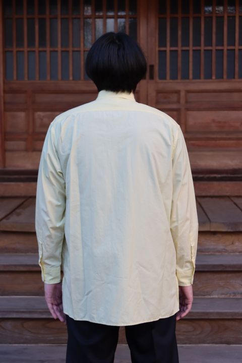 Ets.MATERIAUX Regular collar shirt(YELLOW)style.