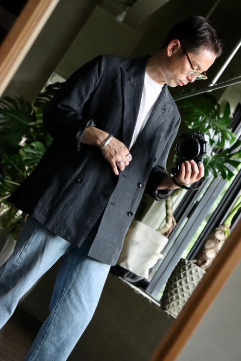 A.PRESSE アプレッセ22FW Washed Denim Pantsスタイル
