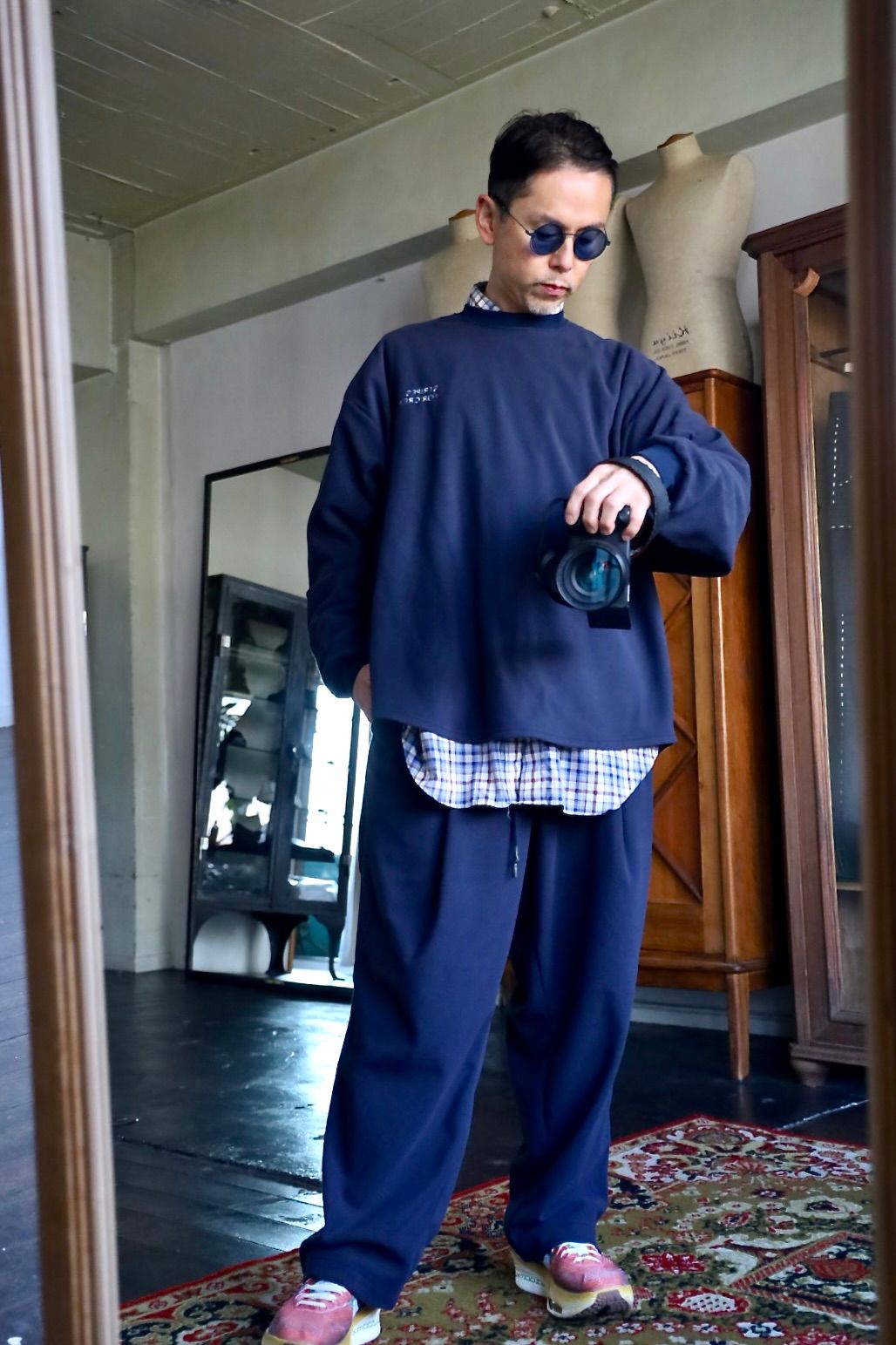 S.F.C 25FW SPOT エスエフシー FLEECE SUPER BIG LS ROUND TEE(SFCFW25CS01SP)Navy☆12月20日(土)発売！