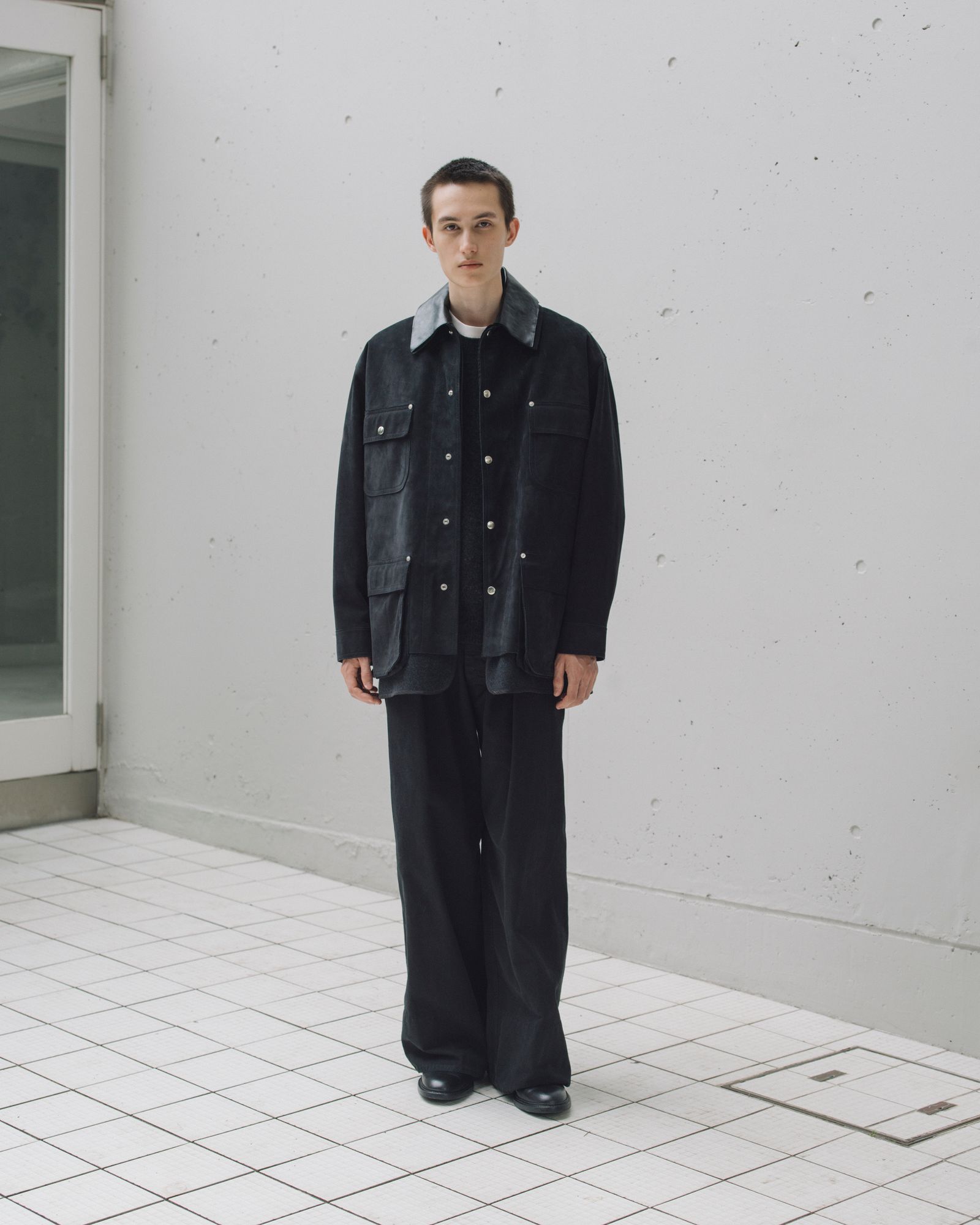 ヨーク 25FW Nuback Leather Coverall Jacket(YK25FW01019B)BLACK☆10月11日(土)新作発売！