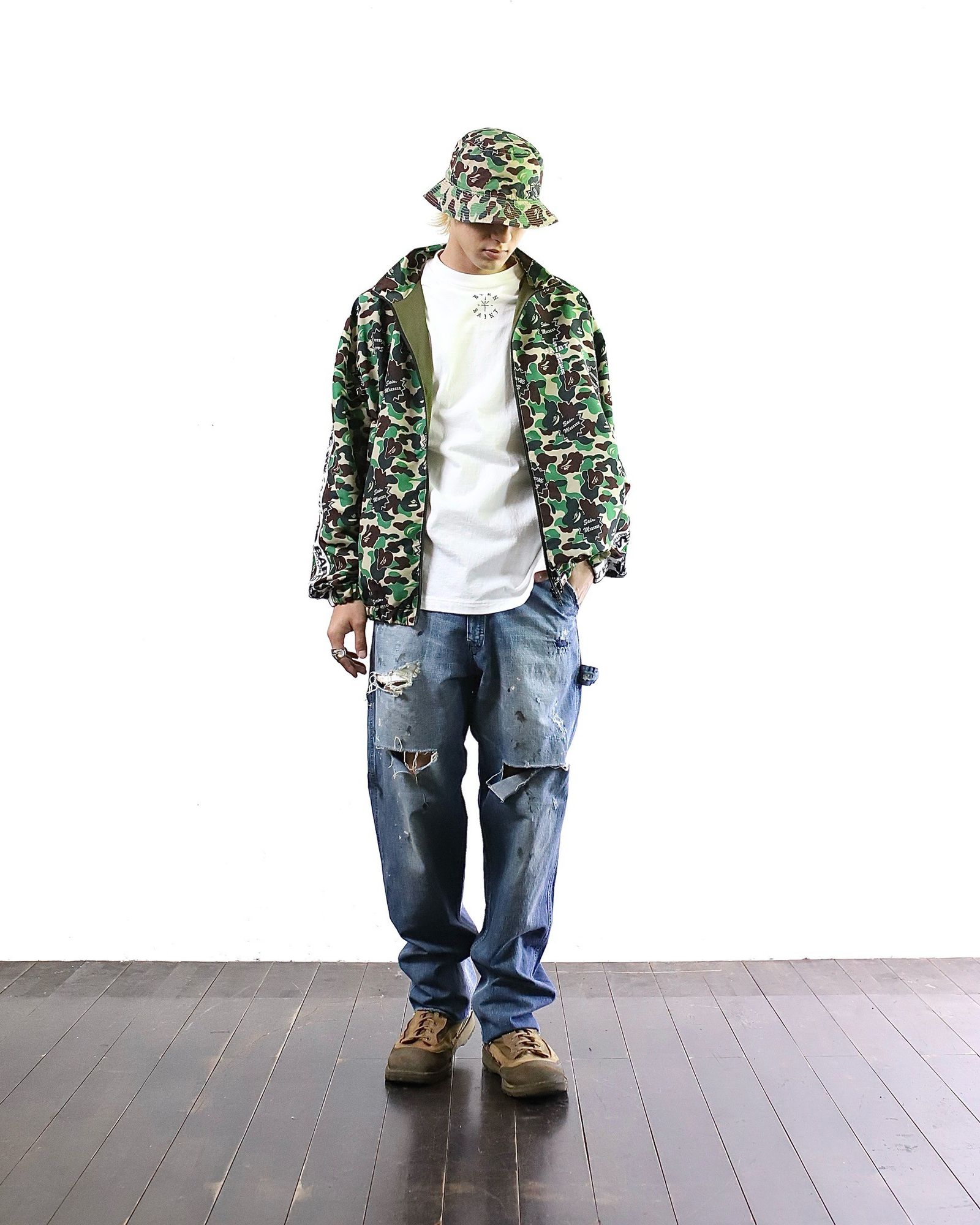 セントマイケル 24SS BAPE JACKET & DENIM PANTS style 2024.5