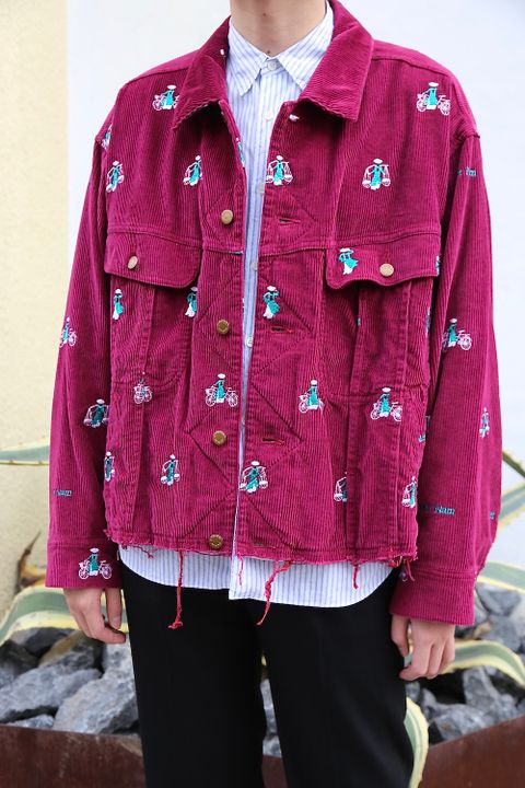 doublet VETNAM EMBROIDERY COURDUROY JACKET PINK style.2020.10.6.