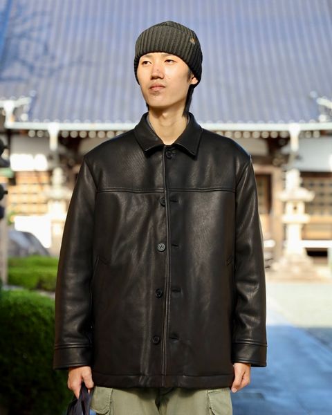 COMME des GARCONS HOMME 2WAYキルティングTOTE BAG x ディアスキンレザーカーコート