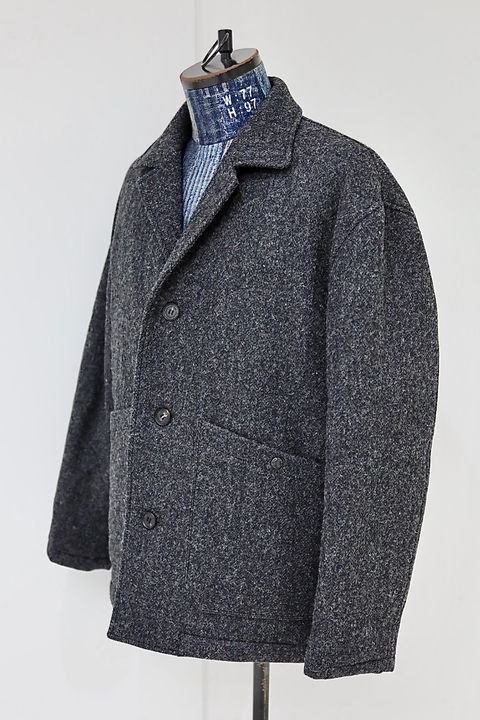 コムデギャルソンオム25FW ウールツイードヘリンボーンジャケット(HP-J025-051)BLACK