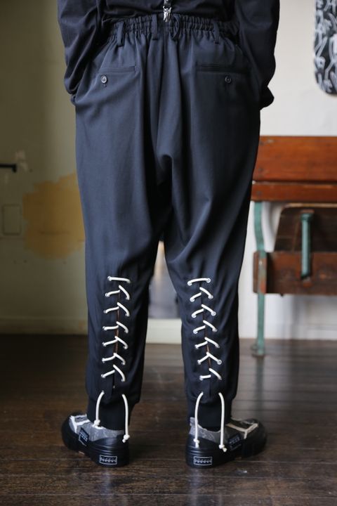 Yohji Yamamoto W-ヒモ開きレースアップパンツ(HD-P56-100) style 2021.01.20.
