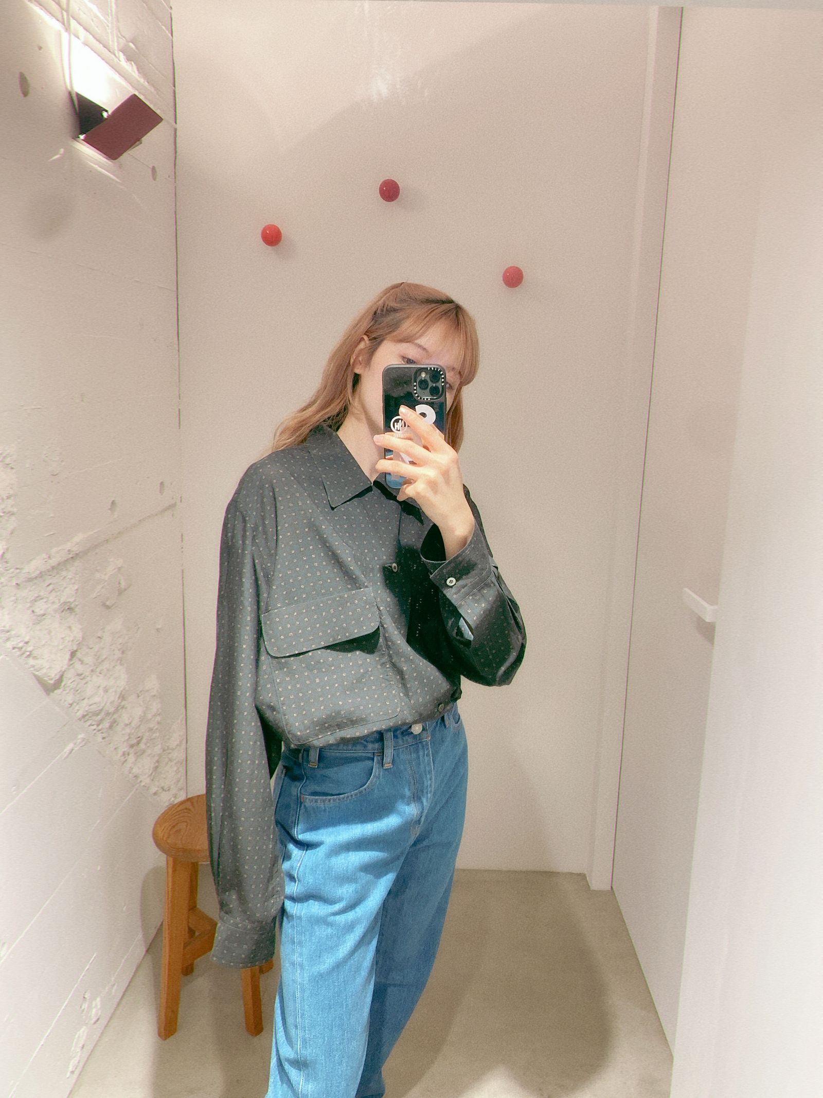YOKE 新作PIXEL LOW PLAID OPEN COLLAR SHIRT style.2024.2.22