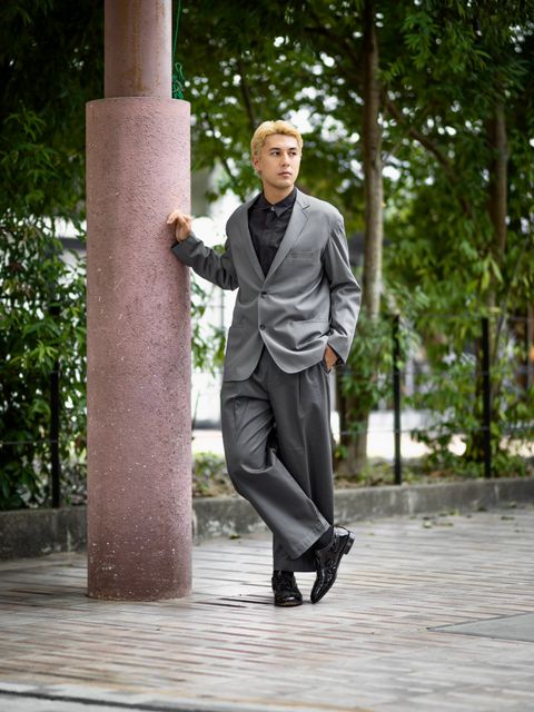 Graphpaper Westpoint Chino Wide Tapered Trousers (GRAY) MARKスタイル