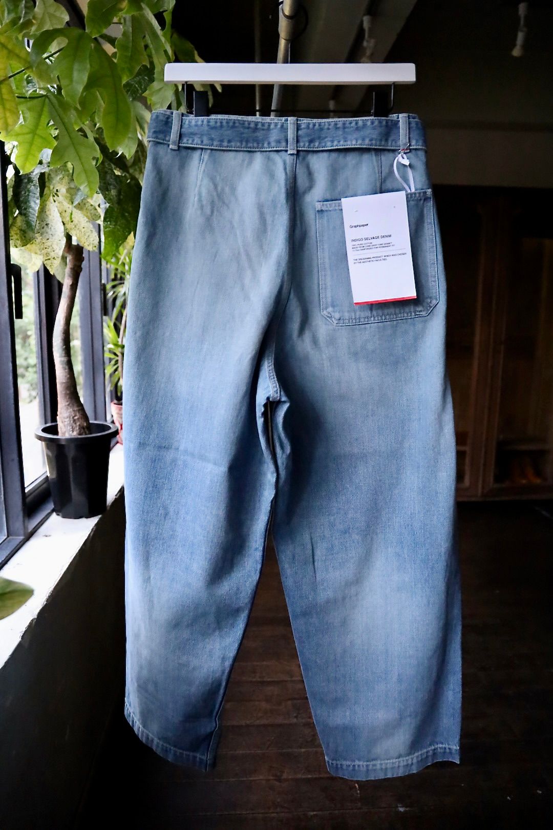 グラフペーパー25AW Selvage Denim Belted Pants(GU253-40064LB)INDIGO_LIGHT FADE