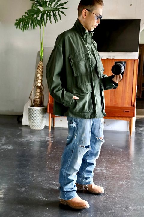 Graphpaper Cotton Cupro Back Satin Military Jacketスタイル2025.9.6.