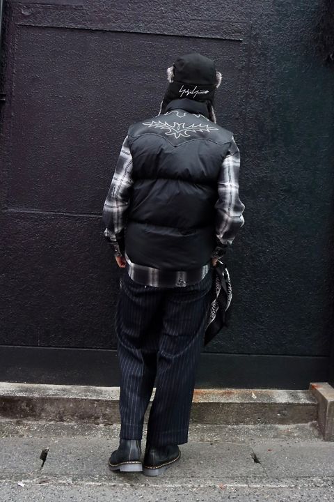 RAFU ラフ 23AW ダウンベスト RMFC DOWN VEST W/EMB'D BLACKスタイル