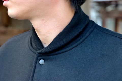 Graphpaper Scale Off Melton Stadium Jacket"BLACK"style