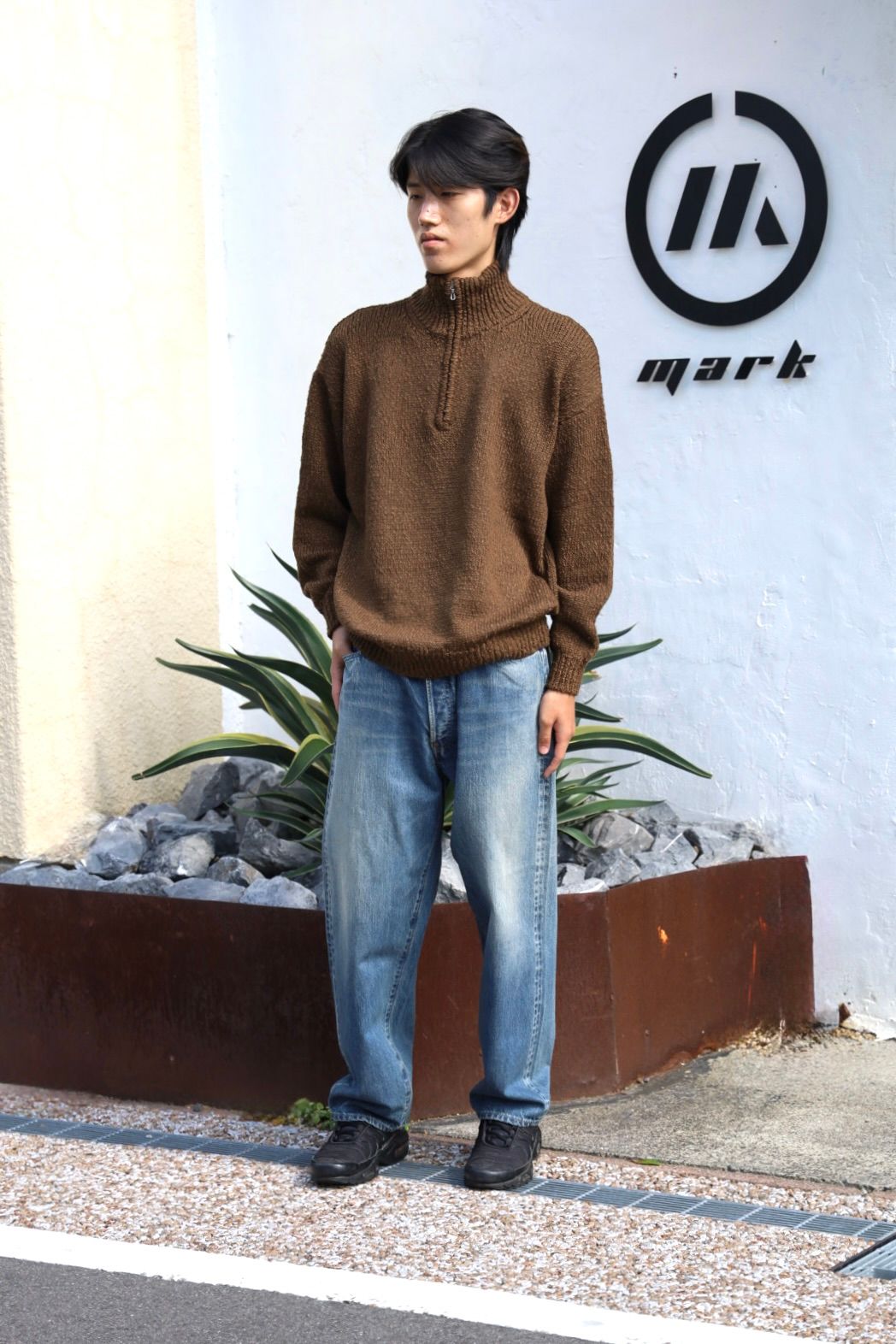 Graphpaper - グラフペーパー Cotton Wool Slub Oversized Half Zip