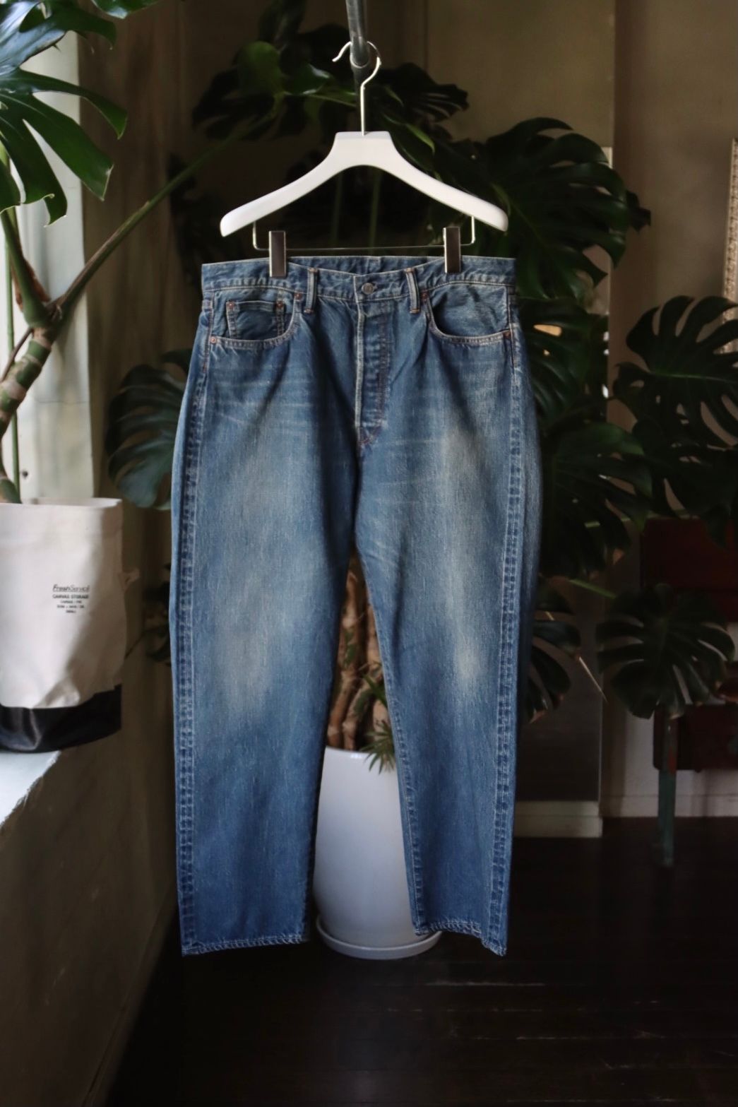 A.PRESSE] 2022 washed denim wide pants | angeloawards.com