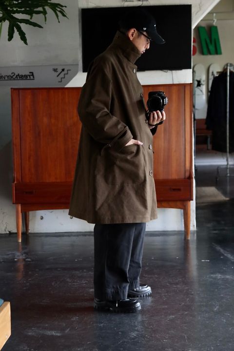 アプレッセ22FW Motorcycle Half Coat"OLIVE"スタイル
