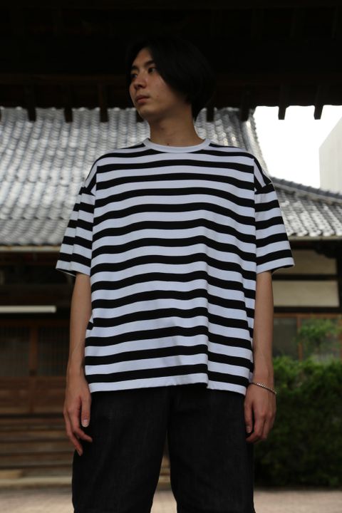 Graphpaper Border S/S Tee(GM203-70144B) style.2021.7.10.