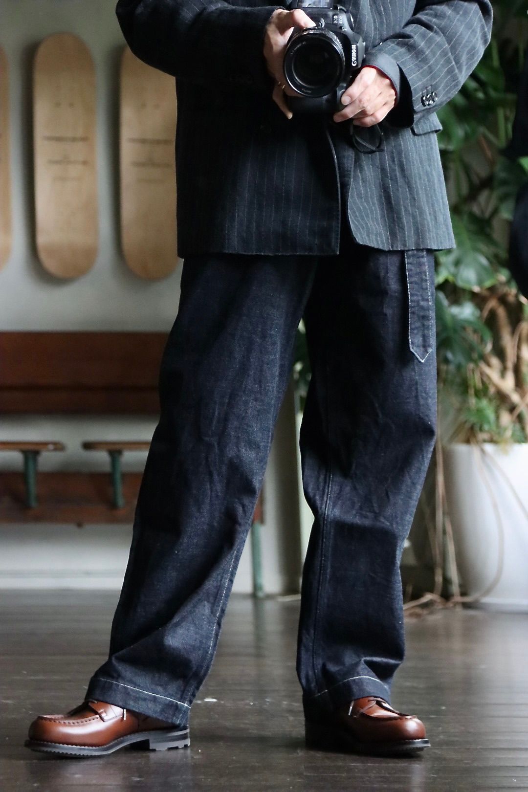 ブラームス Denim Long Belted Pants Mixスタイル.2022.6.22.