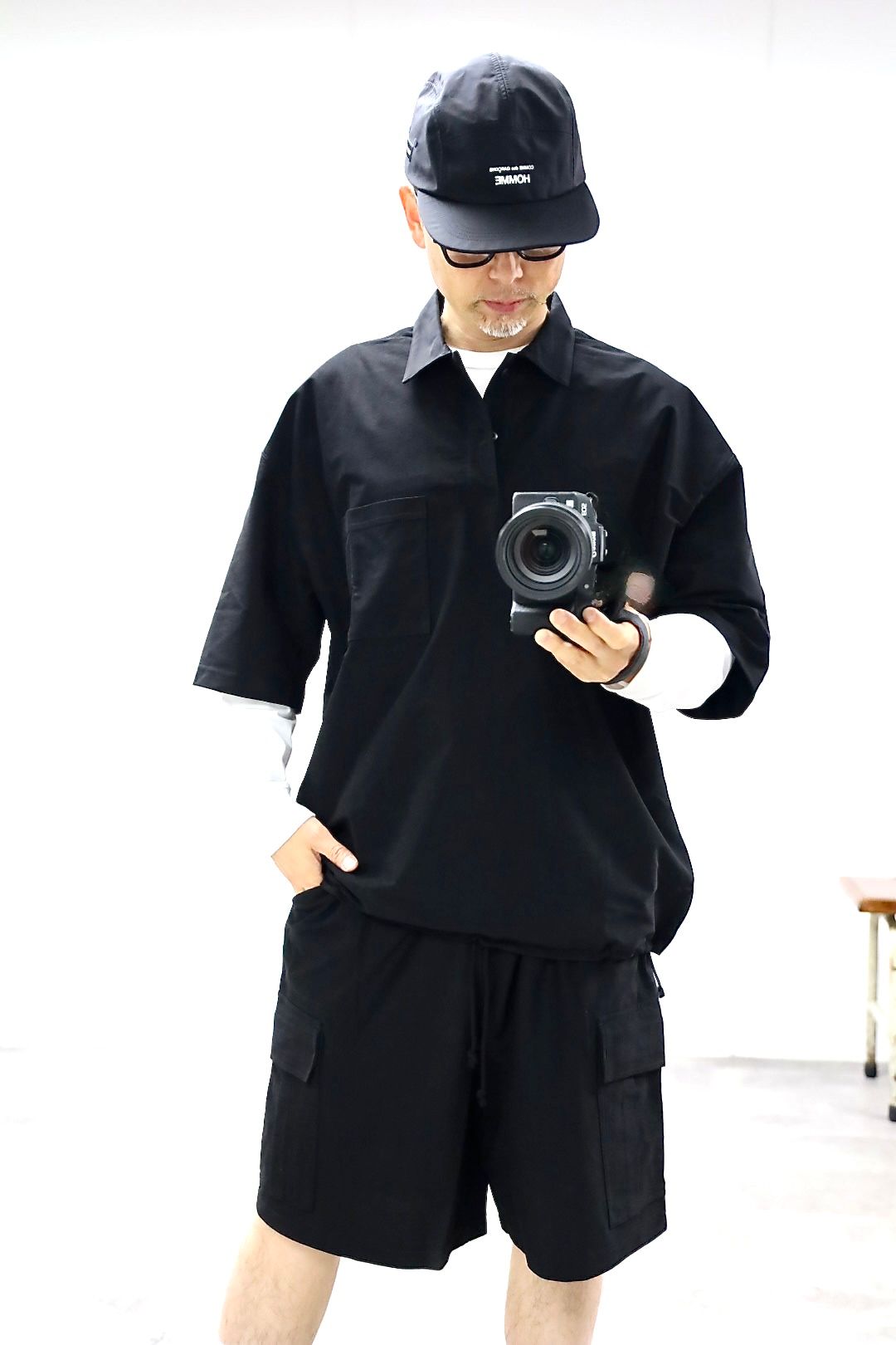 COMME des GARCONS HOMME 26SS ストレッチカルゼポロシャツスタイル