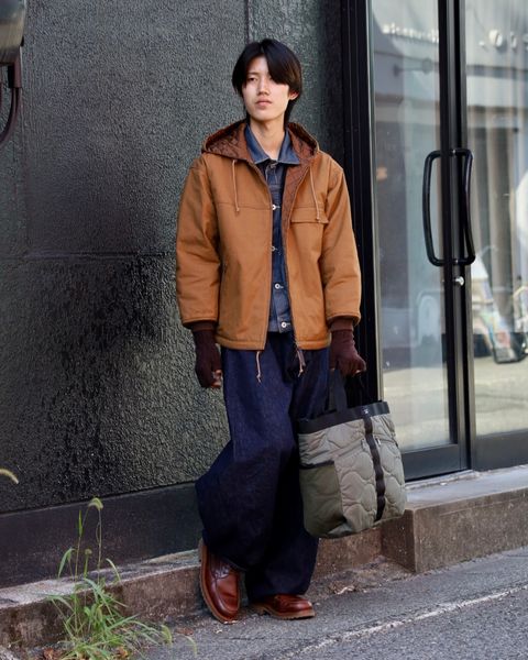 COMME des GARCONS HOMME W-NAME REVERSIBLE BAG x リバーシブルキルティングフーデッドパーカ