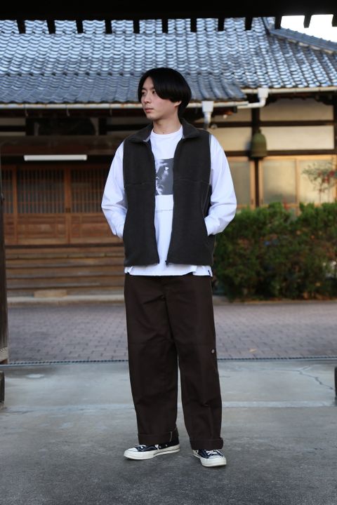 Graphpaper Wool Boa Zip-Up Vest style.2020.12.26