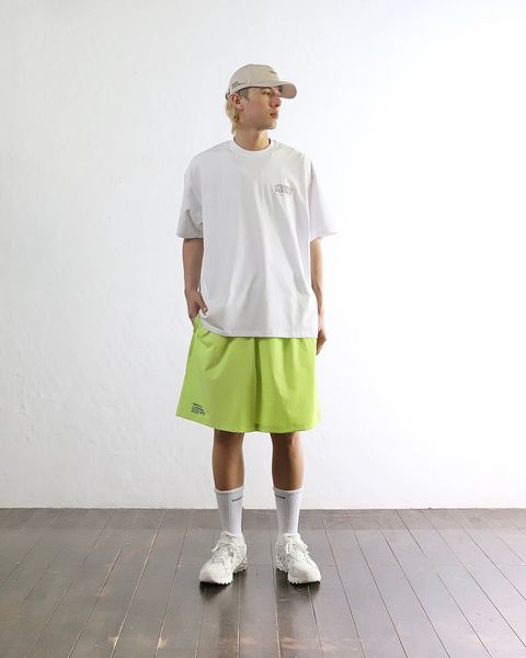 FreshService 24SS CORPORATE PRINTED S/S TEE ‘‘ON LINES’’(MUSTARD) style 2024.4.26