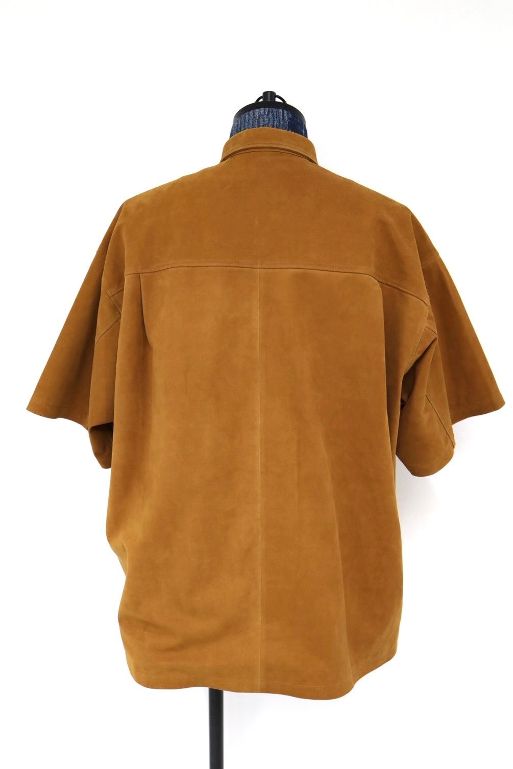 グラフペーパー26SS Cow Nubuck Leather S/S Oversized Regular Collar Shirt(GU261-50407)BROWN☆2月28日(土)発売！