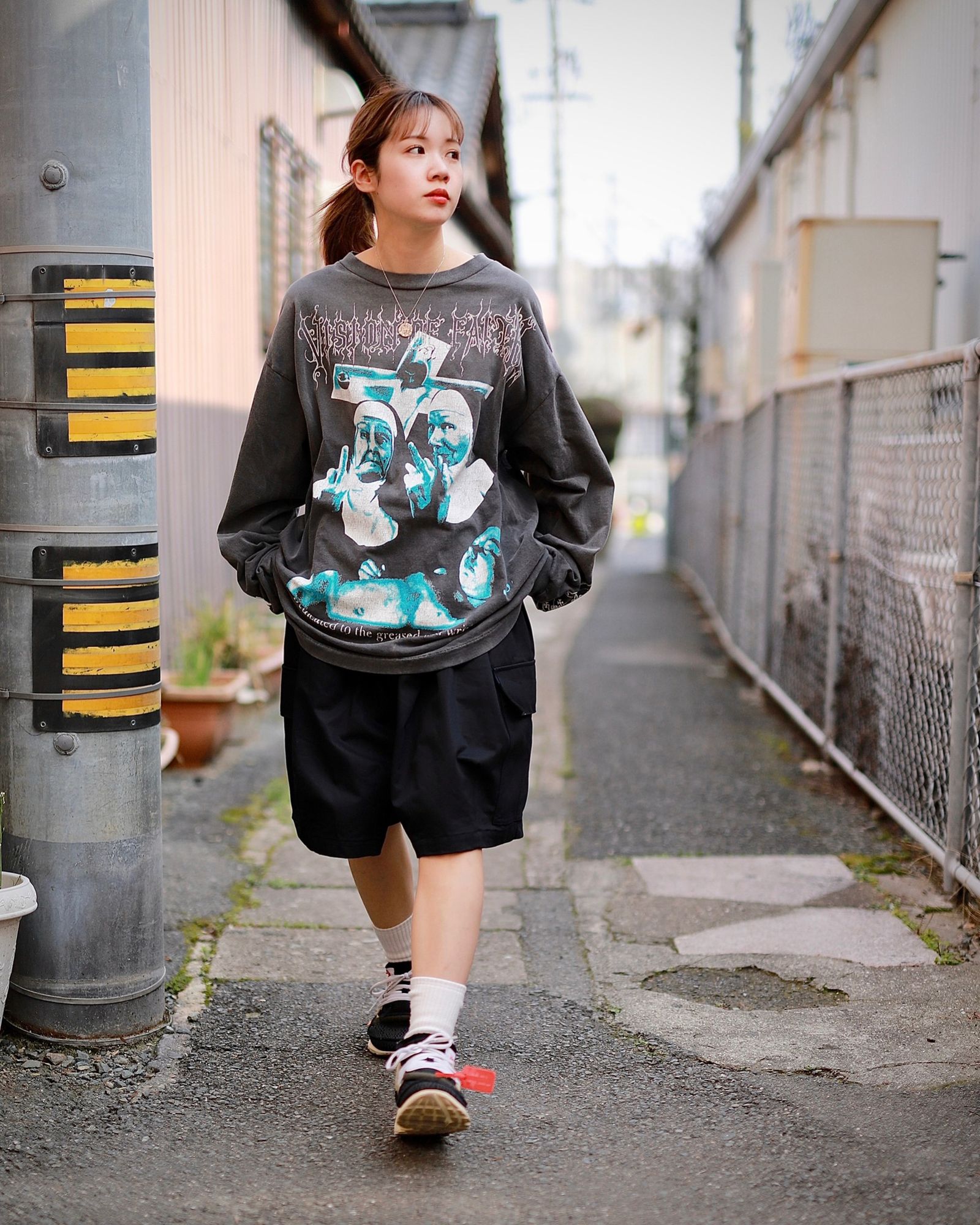 SAINT Mxxxxxx LS TEE/S>N>T BLACKセントマイケル-