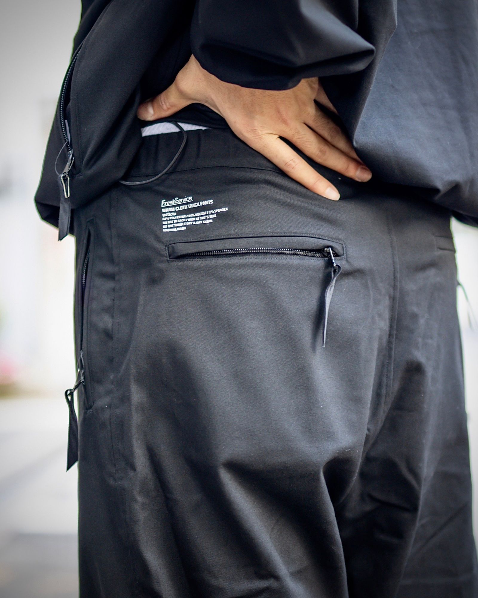 フレッシュサービス WARM CLOTH TRACK PANTS w/Octa (FSC243-40175)BLACK