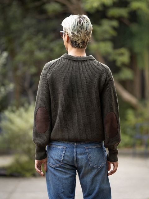MARKAWARE RIBBED POLO COLLAR JUMPER MARKスタイル