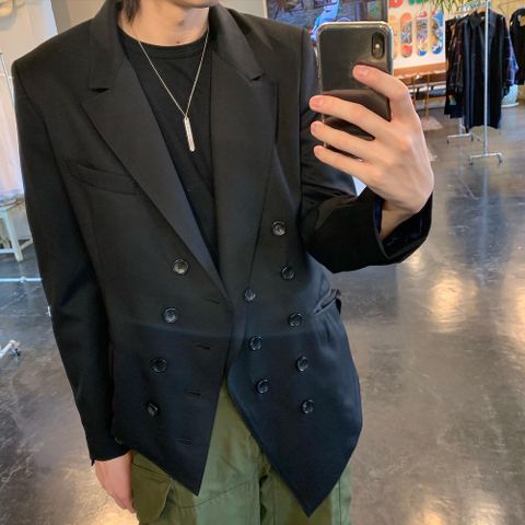 sulvam 2020AW Gabardine double jacket"BLK" style.2020.7.12.