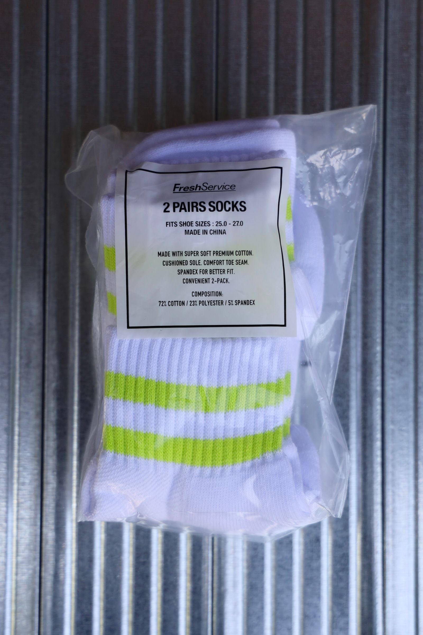 フレッシュサービスソックス 2-PACK LINE SHORT SOCKS (YELLOW)☆再入荷！