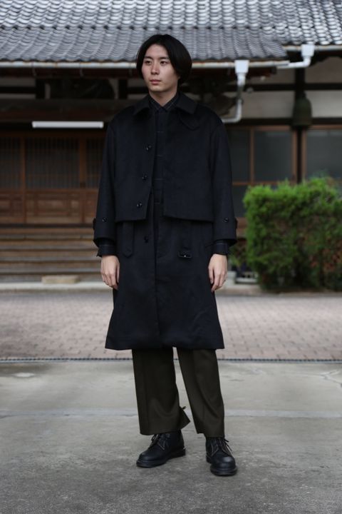 YOKE 新作 CASHMERE 3WAY BAL COLLAR SHARE COAT(YK20AW0134C)"CHARCOAL"style.2020.10.10.