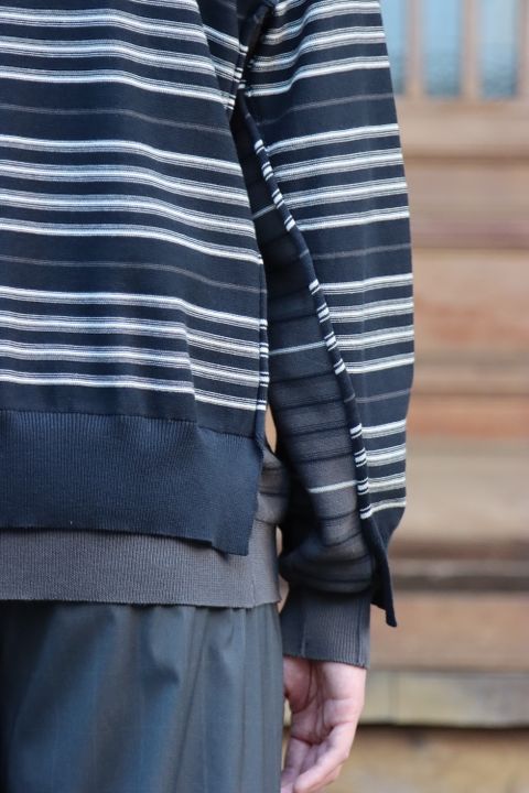 YOKE BORDER CONNECTING CARDIGAN(YK22SS0353S) style.2022.4.5.
