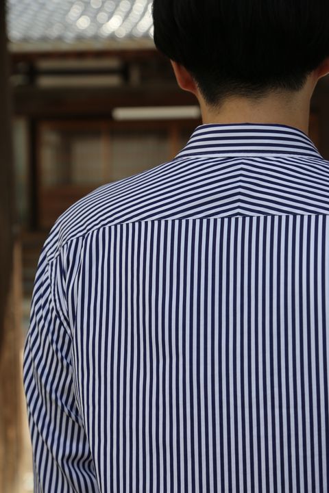 A.PRESSE Regular Collar Shirt"STRIPE"style.7.23.