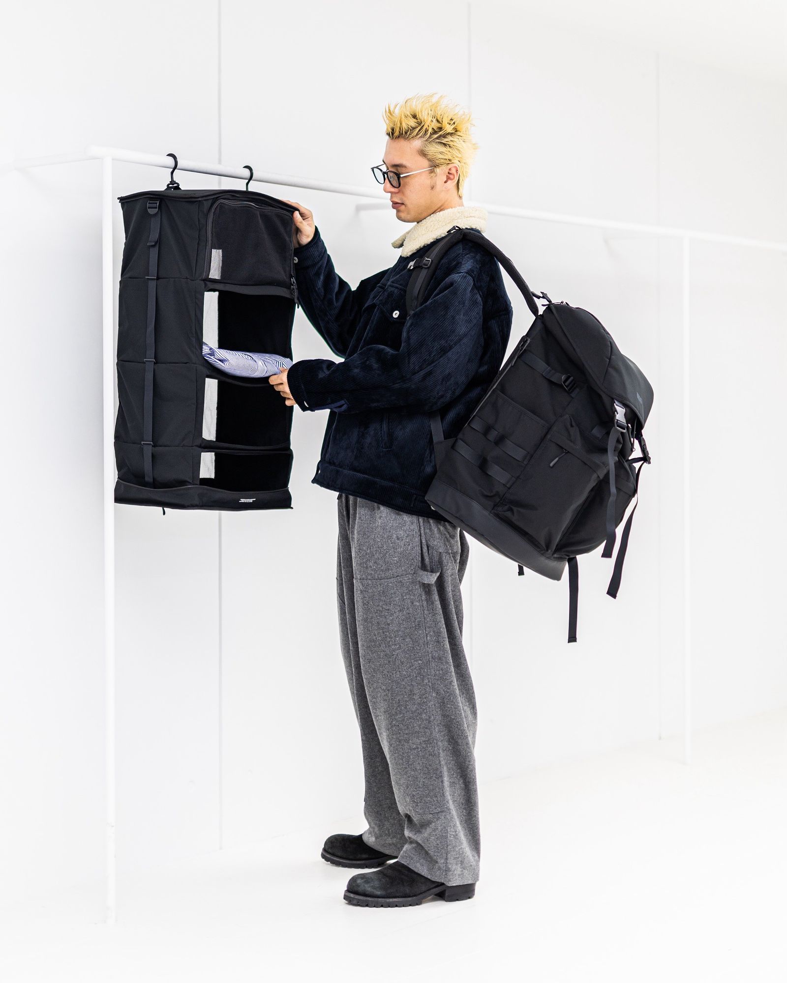 フレッシュサービス HANGING CLOTHES ORGANIZER(FSP253-90068)BLACK