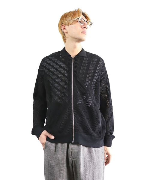 YOKE 新作COTTON MESH STRIPE ZIP-UP CARDIGAN style.2024.2.23